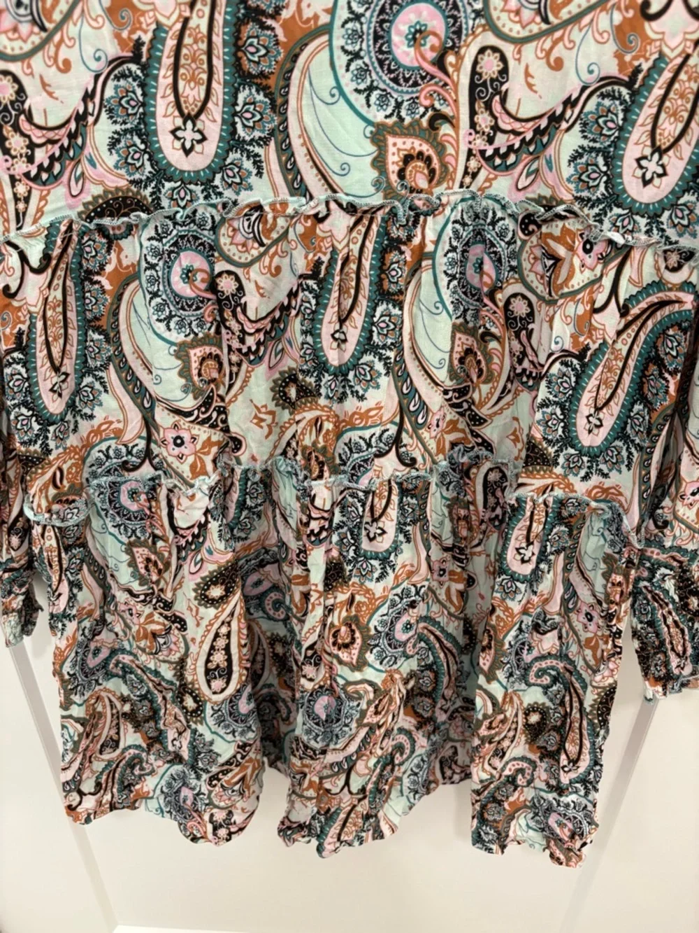 Anthropologie Cady Tiered Tunic Paisley Mock Neck Dress Size Small - Picture 14 of 16